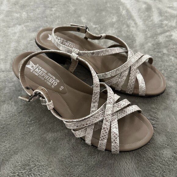 Mephisto Strappy Low Heel Sandals Shoes Women's size 40 US 10 - Picture 1 of 6